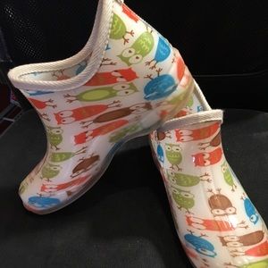Rubber rain boots - owls